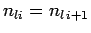 $n_{li}=n_{l\,i+1}$
