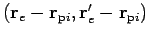 $({\bf r}_e-{\bf r}_{{\rm p}i},{\bf r}'_e-{\bf r}_{{\rm p}i})$