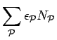 $\displaystyle \sum_{\cal{P}}\epsilon_{\cal{P}} N_{\cal P}$