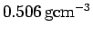 $0.506\,\rm gcm^{-3}$