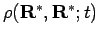 $\rho ({\bf R}^*,{\bf R}^*;t)$