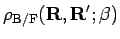$\displaystyle \rho_{\rm B/F}({\bf R},{\bf R}';\beta)$