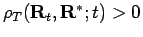 $\rho_T({\bf R}_t,{\bf R}^*;t)>0$