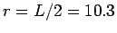 $r=L/2=10.3$