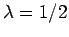 $\lambda=1/2$