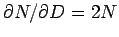 $\partial N/\partial D=2N$