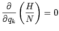 $\displaystyle \frac{\partial }{\partial q_k} \left( \frac{H}{N} \right) = 0$