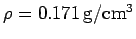 $\rho=0.171\,\rm {g/cm^3}$