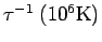 $\tau^{-1} \; (10^6 {\rm K})$